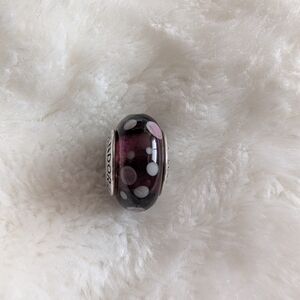 Authentic Pandora Purple Bubbles Murano Glass Charm Sterling Silver 925 ALE
